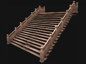 Stairs and Fences Medieval Pack Model 3D