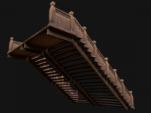Stairs and Fences Medieval Pack Model 3D