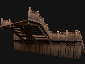 Stairs and Fences Medieval Pack Model 3D