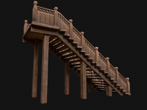 Stairs and Fences Medieval Pack Model 3D