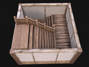 Staircase in a Medieval Room 3D Model
