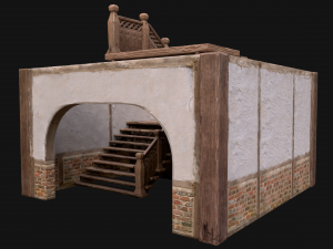 Staircase in a Medieval Room 3D Model