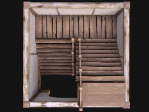 Staircase in a Medieval Room 3D Model
