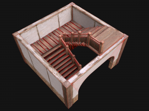 Staircase in a Medieval Room 3D Model