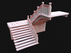 Staircase in a Medieval Room 3D Model