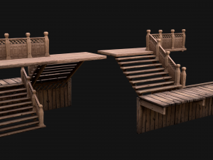 Staircase Flights of stairs Medieval Pack Modelo 3D