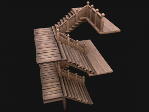 Staircase Flights of stairs Medieval Pack Modelo 3D