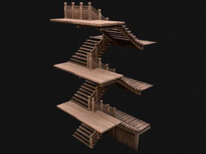 Staircase Flights of stairs Medieval Pack Modelo 3D