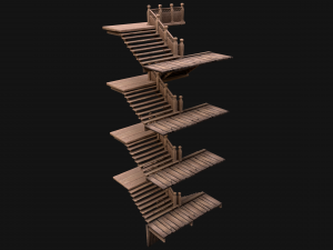Staircase Flights of stairs Medieval Pack Modelo 3D