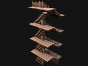 Staircase Flights of stairs Medieval Pack Modelo 3D