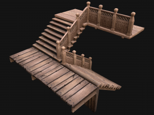 Staircase Flights of stairs Medieval Pack Modelo 3D