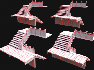 Staircase Flights of stairs Medieval Pack Modelo 3D