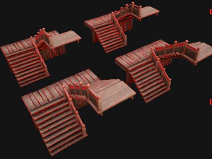Medieval Stairs Large Pack 3D Model