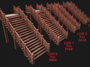 Medieval Stairs Large Pack Model 3D