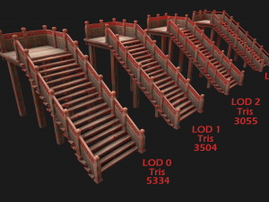 Medieval Stairs Large Pack Model 3D