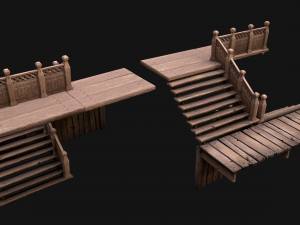 Medieval Stairs Large Pack Model 3D