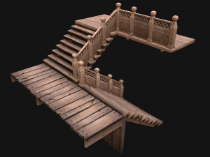 Medieval Stairs Large Pack Model 3D