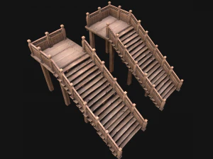 Medieval Stairs Large Pack 3D Model