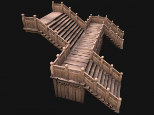 Medieval Stairs Large Pack Model 3D