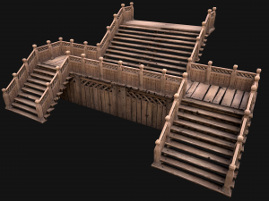 Medieval Stairs Large Pack Model 3D