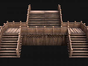Medieval Stairs Large Pack Model 3D