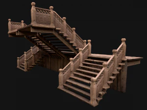 Medieval Stairs Large Pack 3D Model