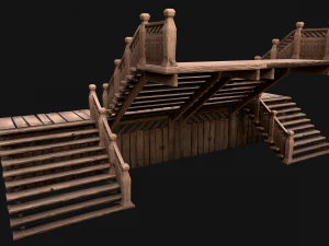 Medieval Stairs Large Pack 3D Model