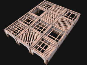 Wooden Roof Floor Medieval Pack 3Dモデル