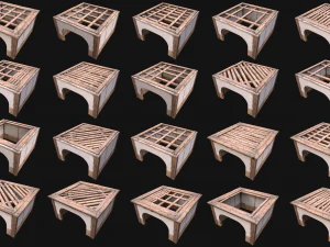 Wooden Roof Floor Medieval Pack 3D Model