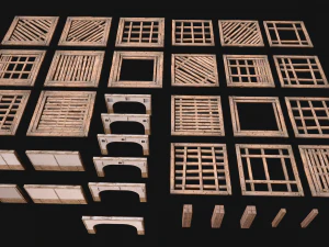 Wooden Roof Floor Medieval Pack 3D Model