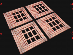 Wooden Roof Floor Medieval Pack Modelo 3D