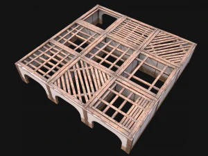 Wooden Roof Floor Medieval Pack 3D Model