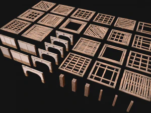Wooden Roof Floor Medieval Pack 3D Model