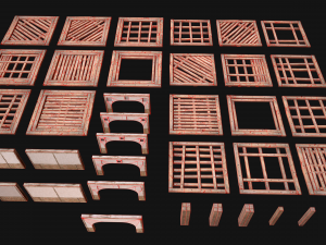 Wooden Roof Floor Medieval Pack Modelo 3D