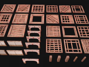 Wooden Roof Floor Medieval Pack 3D Model