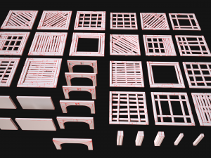 Wooden Roof Floor Medieval Pack Modelo 3D