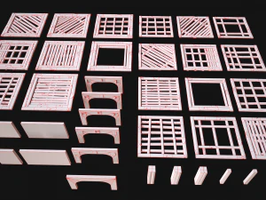 Wooden Roof Floor Medieval Pack 3D Model