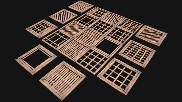 Wooden Roof Medieval Pack Model 3D .c4d .max .obj .3ds .fbx .stl .blend 
