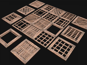 Wooden Roof Medieval Pack 3D Model