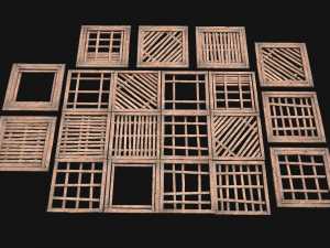 Wooden Roof Medieval Pack Model 3D