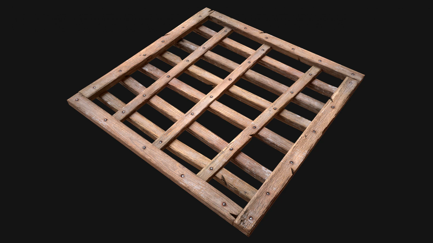 Medieval Roof Wooden Lattice 3D Model .c4d .max .obj .3ds .fbx .stl .blend 