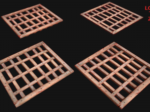 Medieval Roof Wooden Lattice Modèle 3D