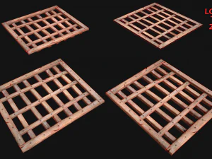 Medieval Roof Wooden Lattice 3D Model
