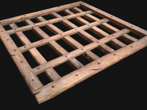 Medieval Roof Wooden Lattice Modèle 3D