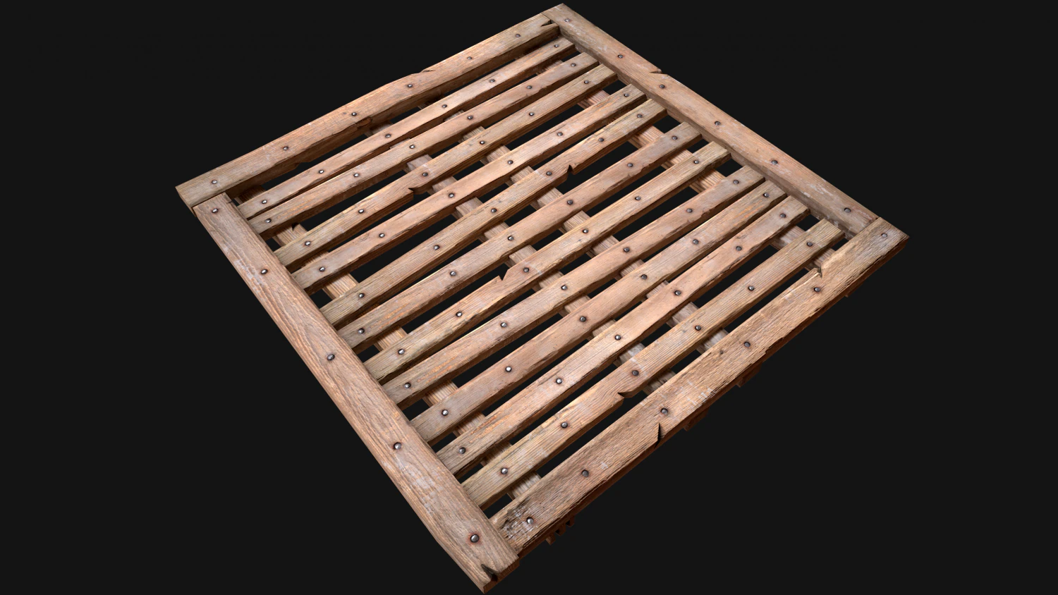 Wooden Floor or Roof Medieval 3D Model .c4d .max .obj .3ds .fbx .stl .blend 