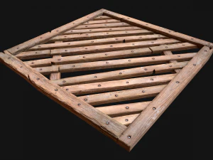 Medieval Wooden Floor Ceiling 3D Model