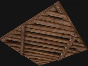 Medieval Wooden Floor Ceiling 3D Model