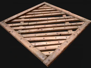 Medieval Wooden Floor Ceiling 3D Model