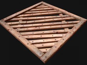 Medieval Wooden Floor Ceiling 3D Model