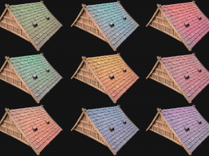 Medieval Tile Roof Modular 3D Model